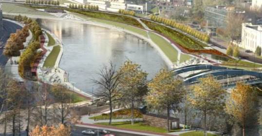 Vilniaus krantinės atgaivinimo planas. Vilniaus savivaldybės projekto nuotr.